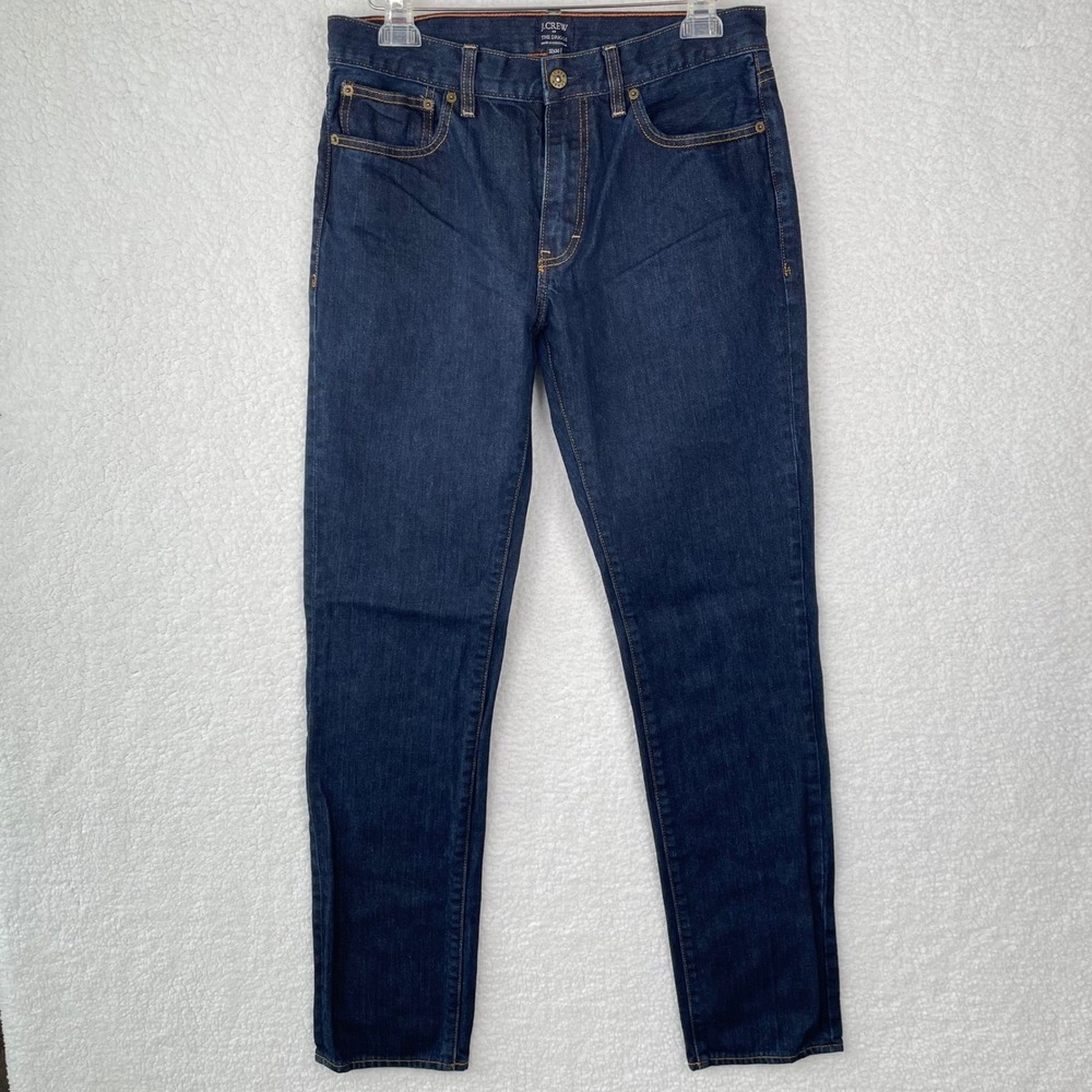 J.Crew The Driggs Slim Fit Dark Indigo Wash Button Fly Jeans Mens 32x34 Blue